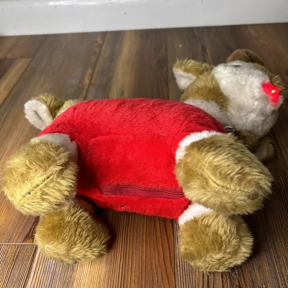Vintage Christmas Rudolph the Red Nose Reindeer Emson Lights Up Reindeer Plush